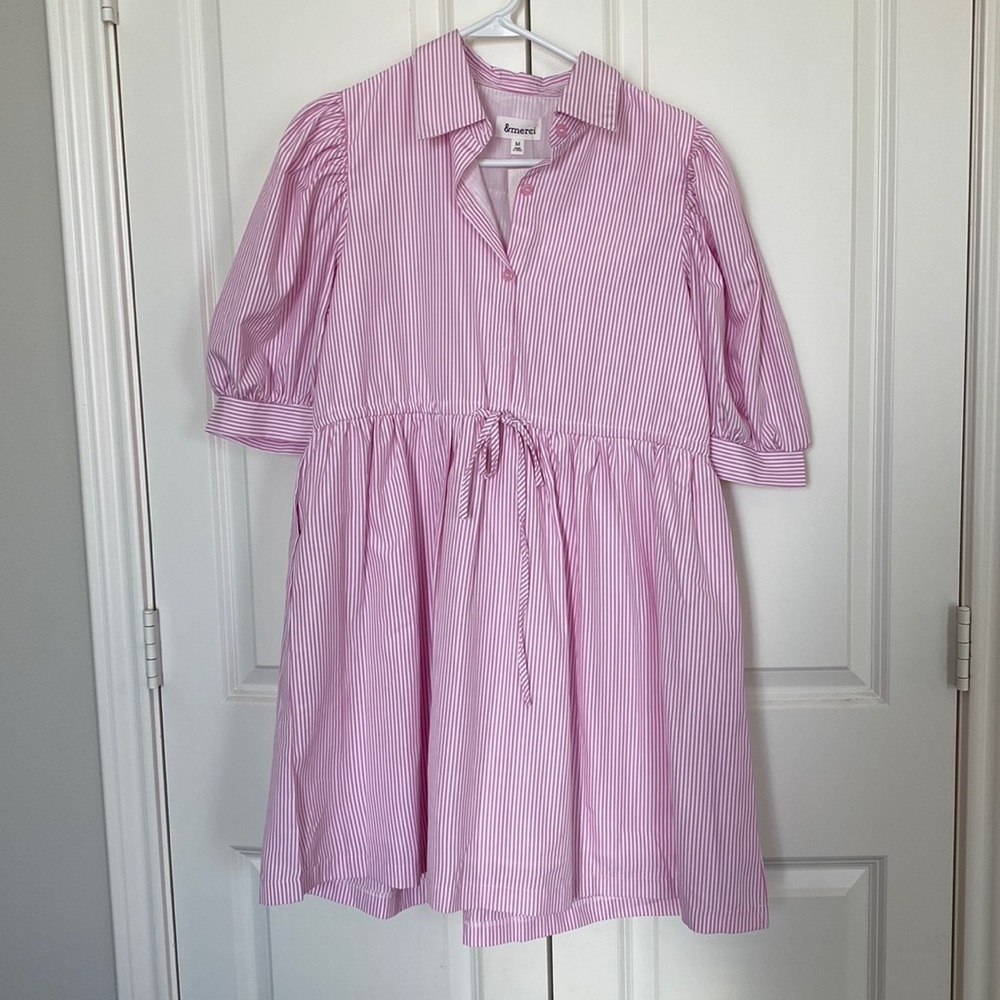 NWT Pink Striped Dress - Picture 2 of 5